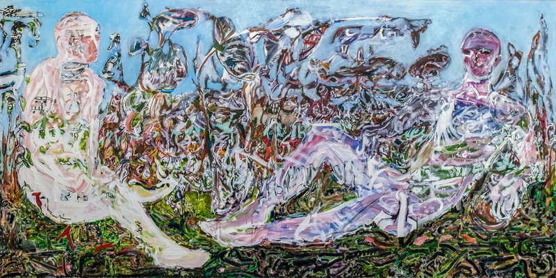 Alex Fischer, Garden, 2021-05-16, 48×96″ / 1219×2438㎜, oil on canvas